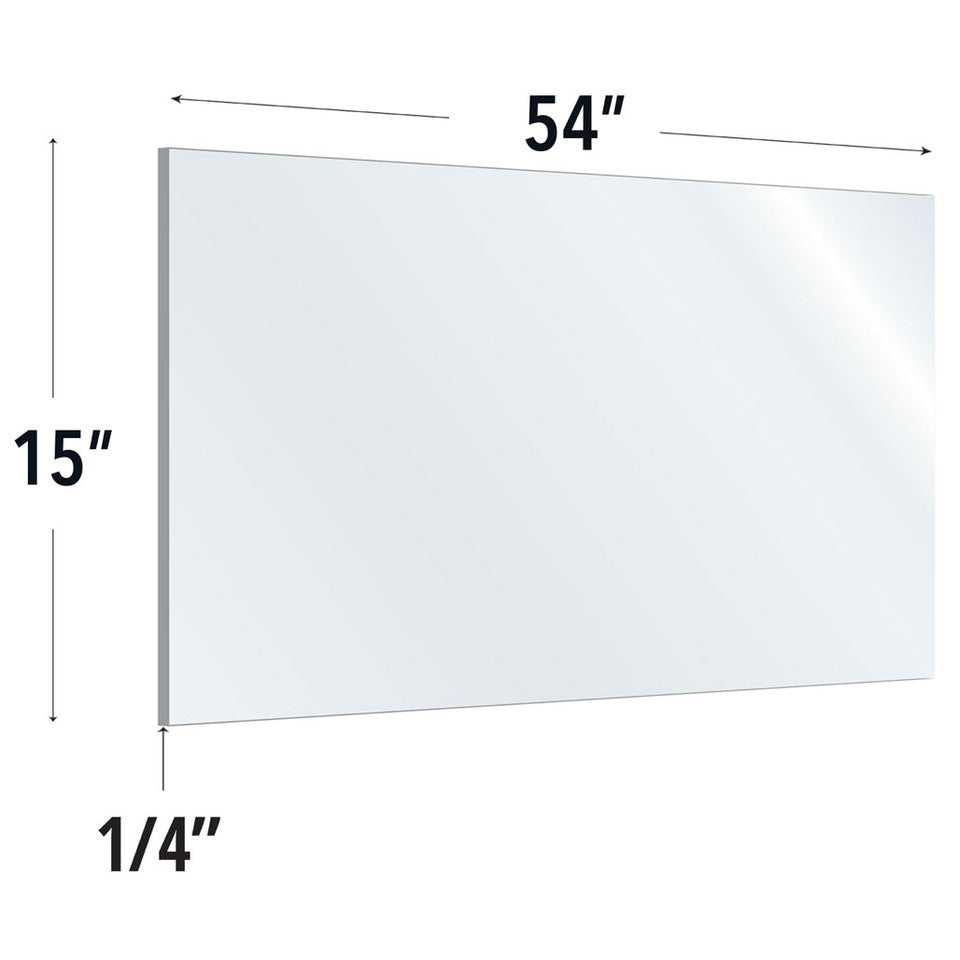 SafeGuard Barrier Clear Acrylic Screen with Rounded Edges - 54"W x 15"H | ACRV1554CCL