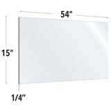 SafeGuard Barrier Clear Acrylic Screen with Rounded Edges - 54"W x 15"H | ACRV1554CCL