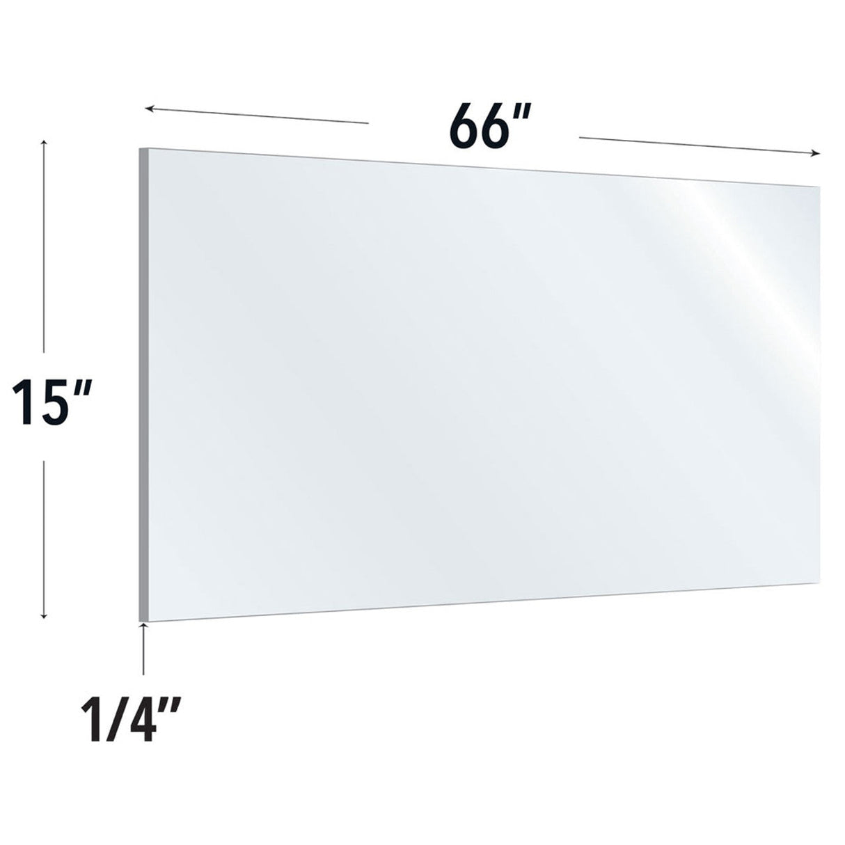 SafeGuard Barrier Clear Acrylic Screen with Rounded Edges - 60"W x 15"H | ACRV1566CCL