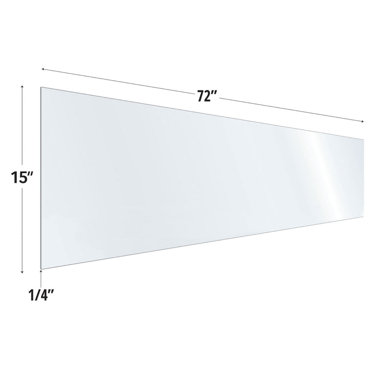 SafeGuard Barrier Clear Acrylic Screen with Rounded Edges - 72"W x 15"H | ACRV1572CCL