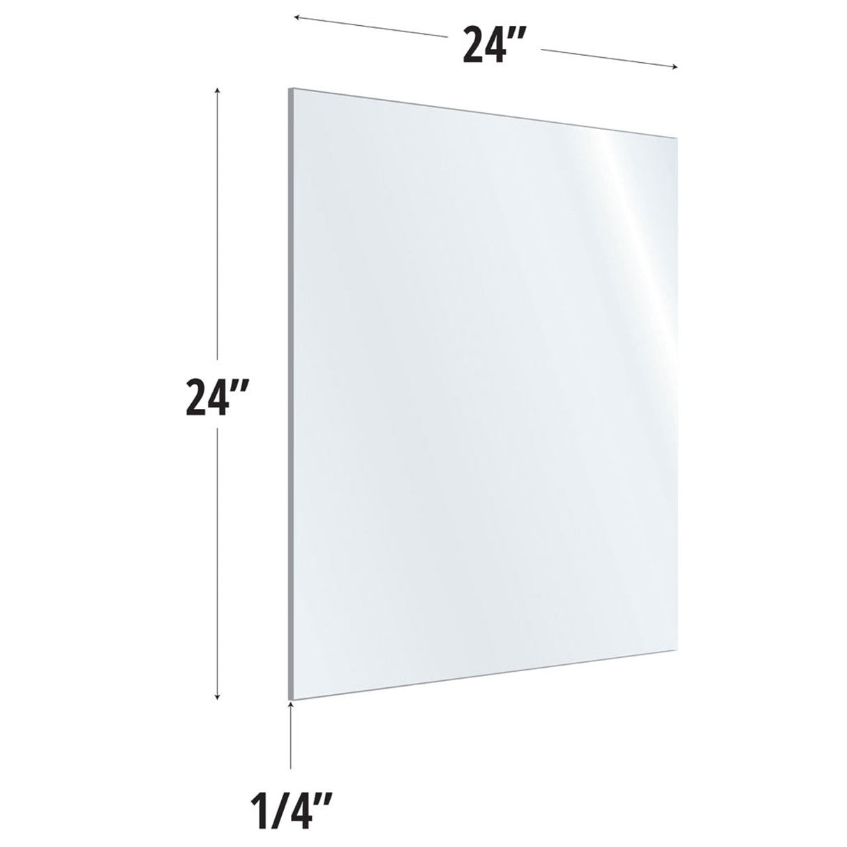 SafeGuard Barrier Clear Acrylic Screen with Square Edges - 24"W x 24"H | ACRV2424CCL