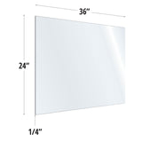 SafeGuard Barrier Clear Acrylic Screen with Square Edges - 36"W x 24"H | ACRV2436CCL