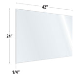 SafeGuard Barrier Clear Acrylic Screen with Square Edges - 42"W x 24"H | ACRV2442CCL