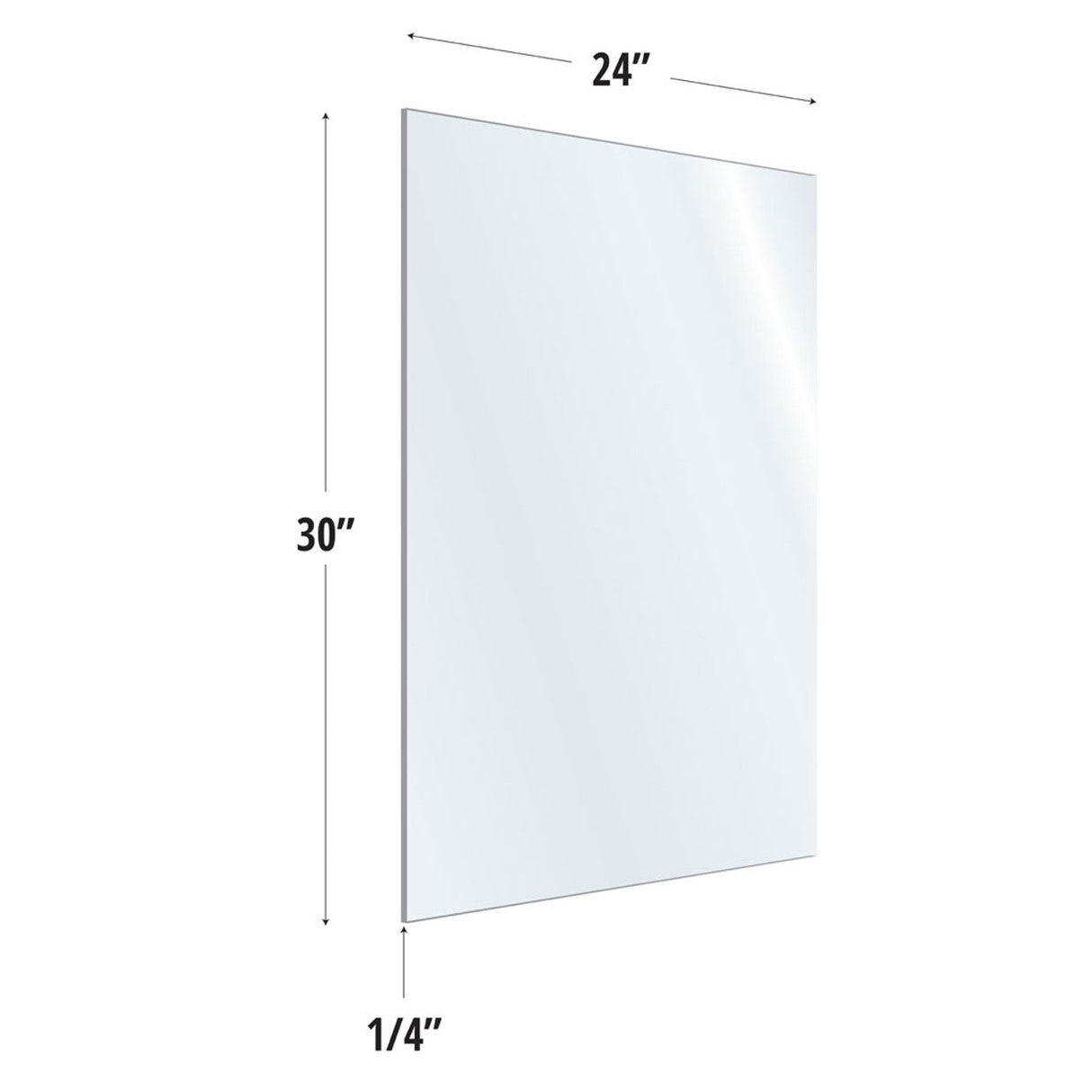 SafeGuard Barrier Clear Acrylic Screen with Square Edges - 24"W x 30"H | ACRV3024CCL