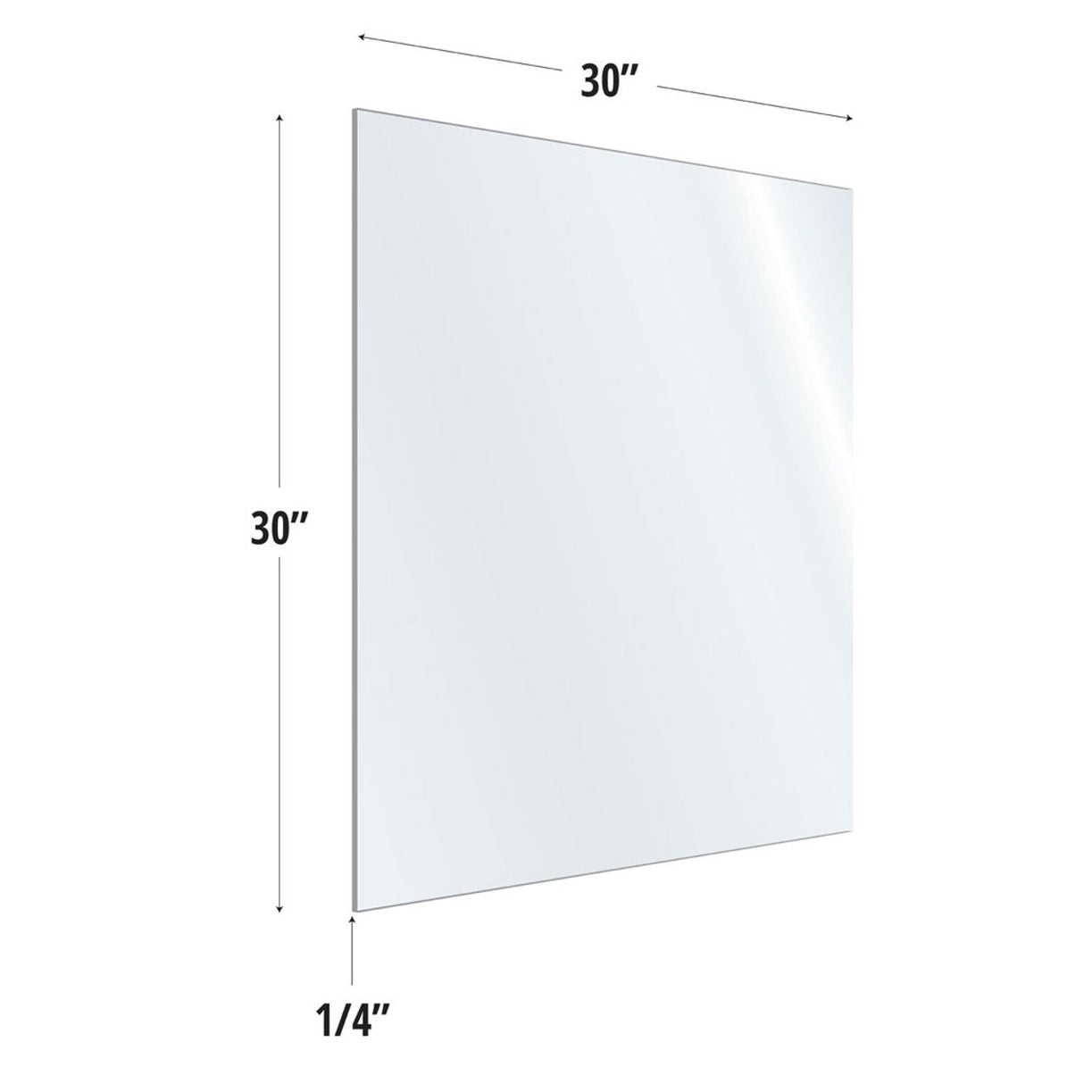 SafeGuard Barrier Clear Acrylic Screen with Square Edges - 30"W x 30"H | ACRV3030CCL