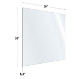 SafeGuard Barrier Clear Acrylic Screen with Square Edges - 36"W x 30"H
