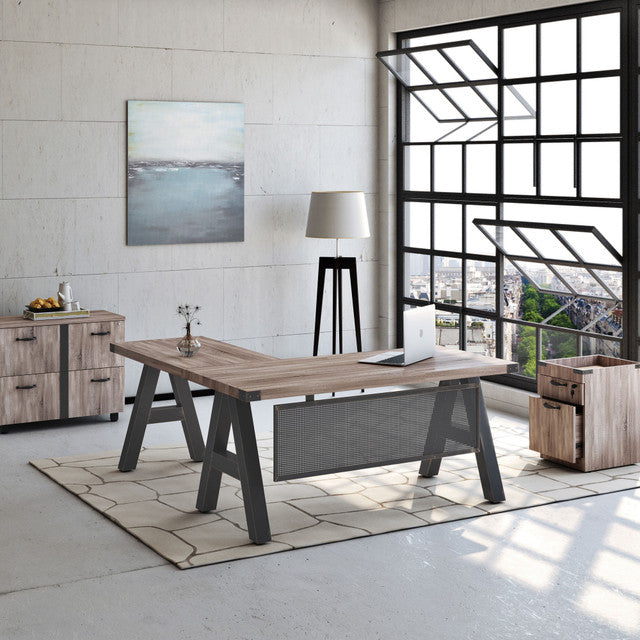 Epitome Industrial Return with Metal Corners - 35"W | IDR4824DB