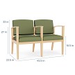 Lesro Amherst 2 Seats w/ Center Arm | AW2103