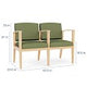 Lesro Amherst 2 Seats w/ Center Arm | AW2103