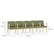 Lesro Amherst 5 Seat Sofa w/ Center Arms | AW5103